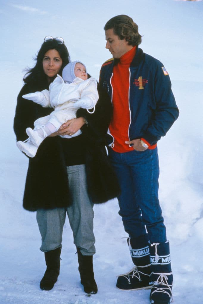 Christina Onassis con Thierry Roussel y su hija, Athina