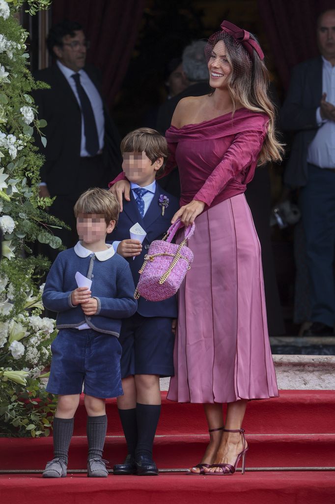 Laura Matamoros con sus hijos Matías y Benji