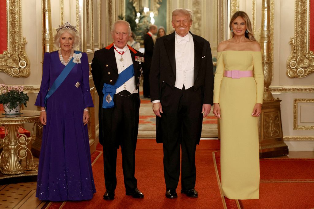 La reina Camilla y el rey Carlos III junto a Donald Trump y Melania Trump