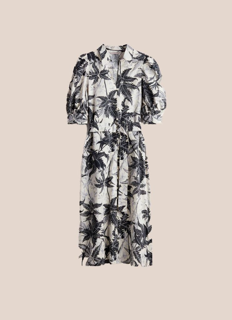 Vestido camisero botánico de H&M