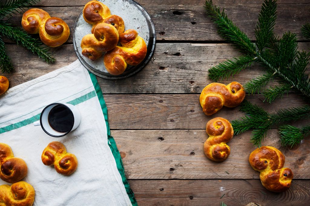 Lussekatter, bollitos navideños típicos de Suecia.