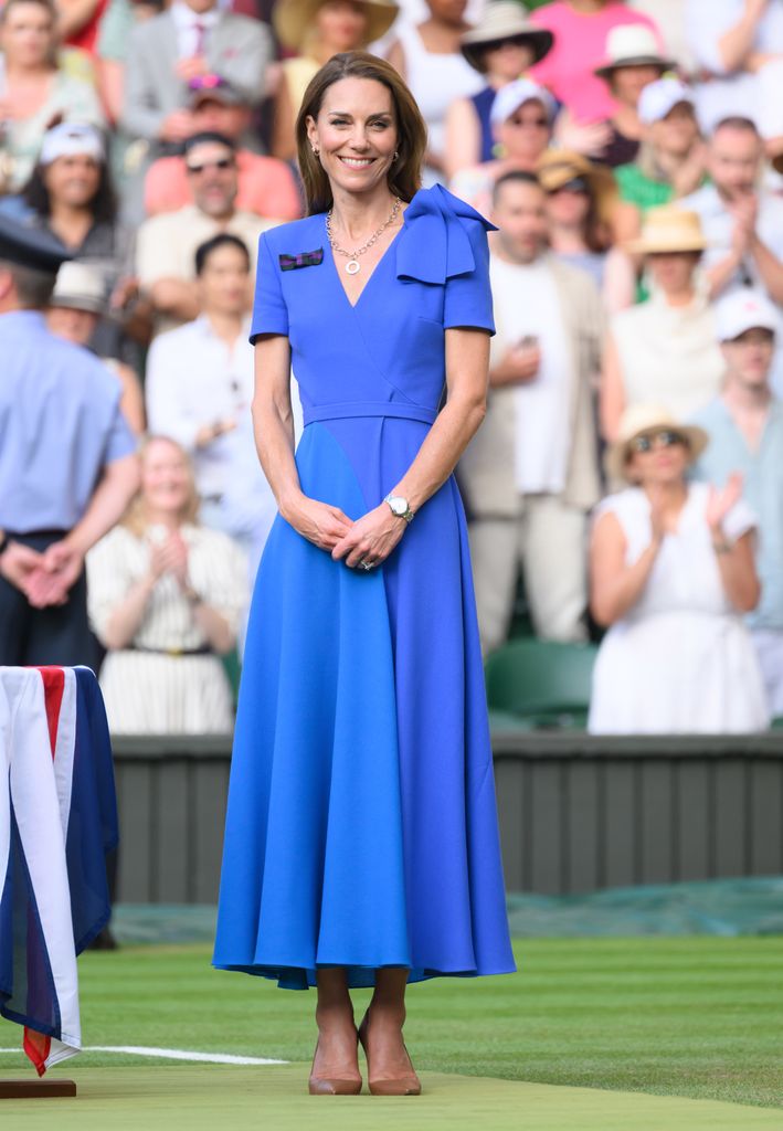 Kate Middleton en la cancha central de Wimbledon.