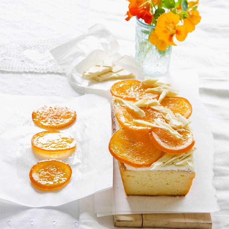 'Cheesecake' de naranja con cobertura de chocolate blanco