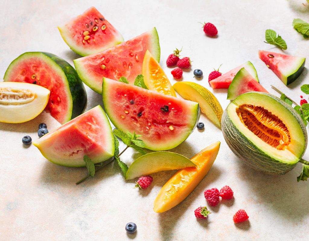 Sandía y melón, dos de las frutas más refrescantes.