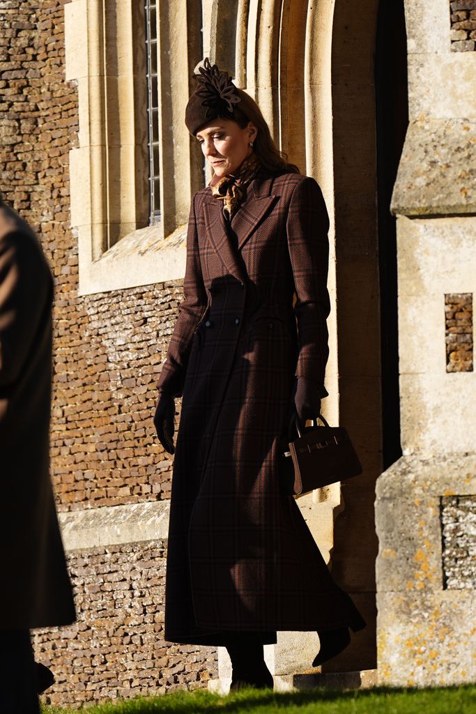 Kate Middleton, princesa de Gales, en la misa de Navidad, 2025.