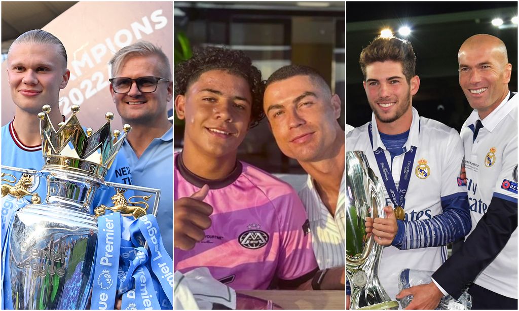 Erling Haaland, Cristiano Ronaldo Jr, Luca Zidane y más futbolistas que siguen los pasos de sus famosos padres.