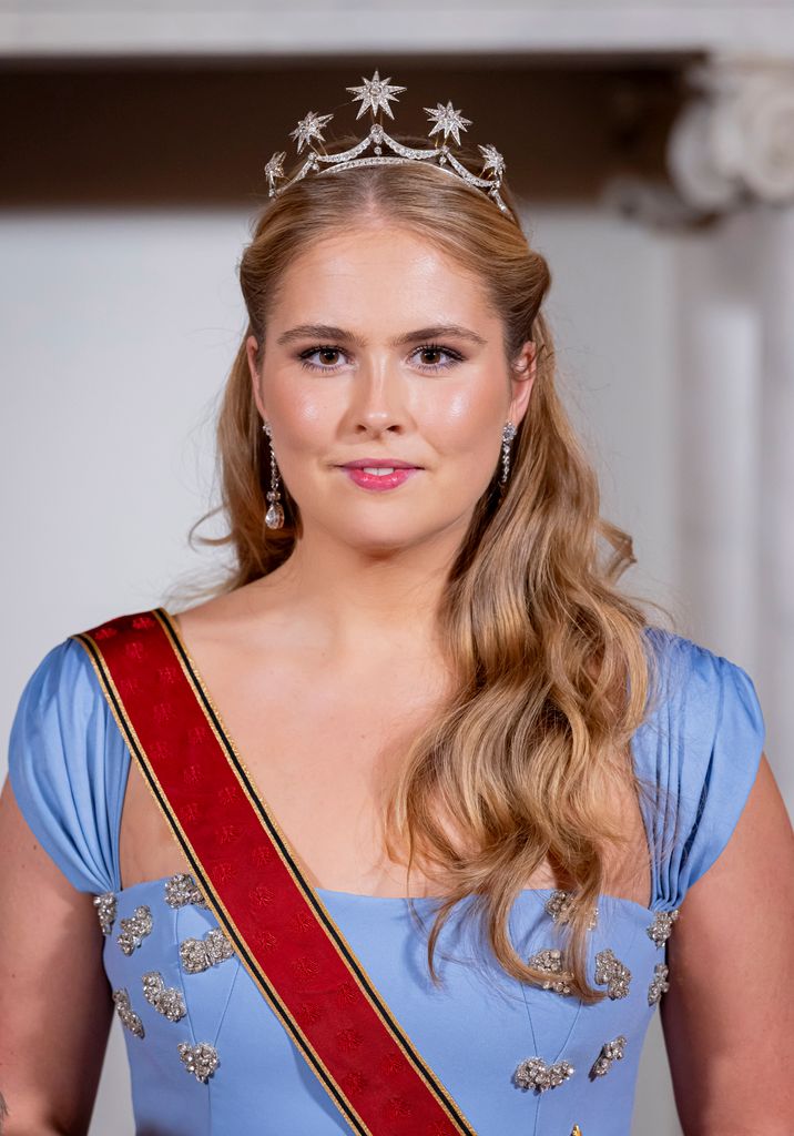 La princesa Amalia durante el banquete de Estado