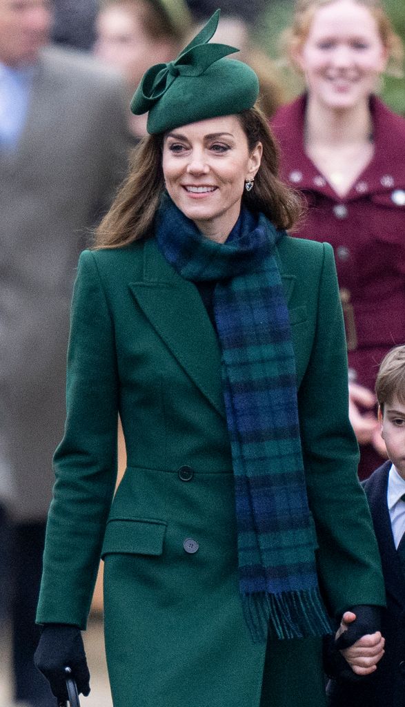 Kate Middleton, princesa de Gales, en la misa de Navidad, Sandringham, 2024.