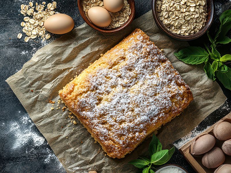 Bizcocho proteico con avena y nueces