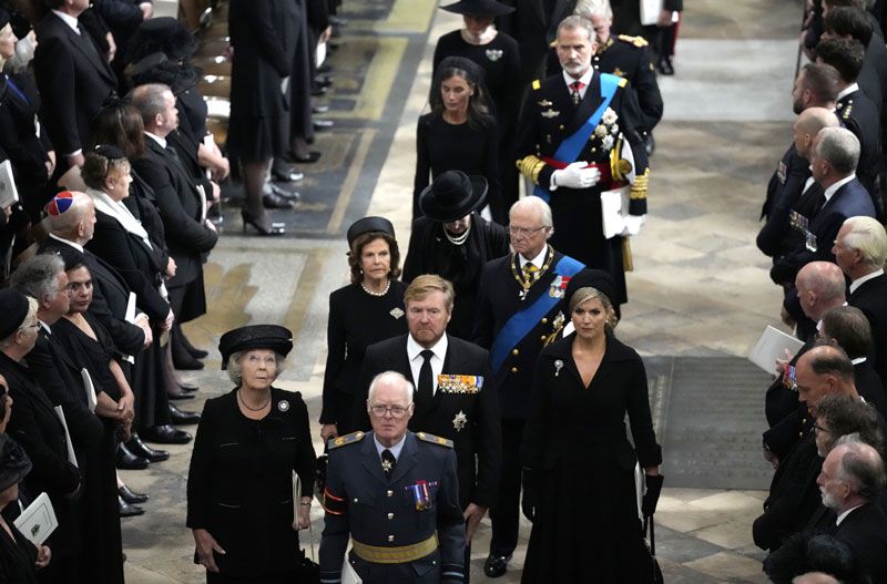 Miembros de la realeza en el funeral de Isabel Ii 