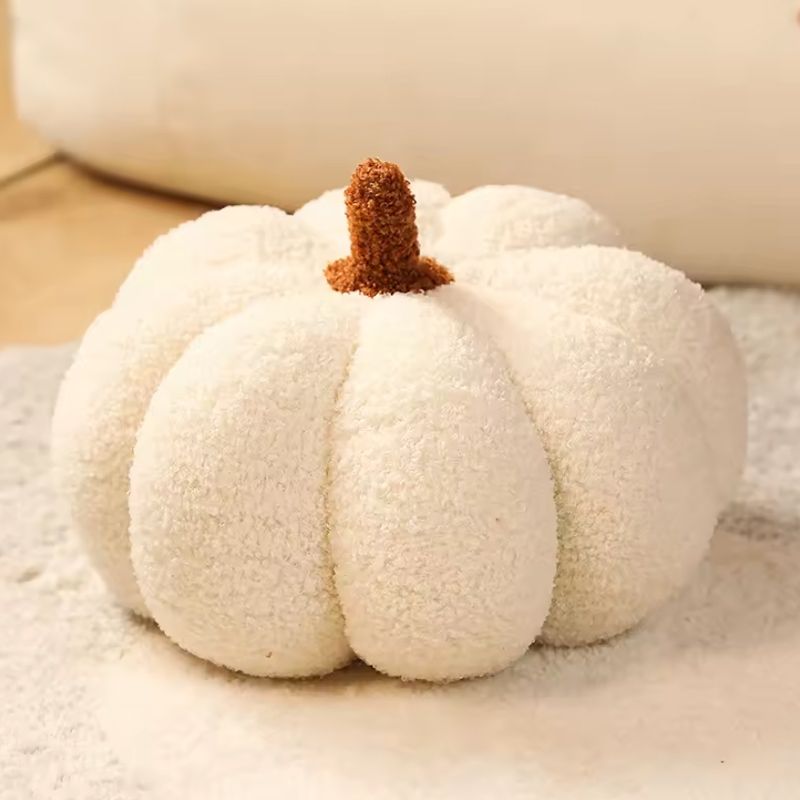 Cojín con forma de calabaza blanca