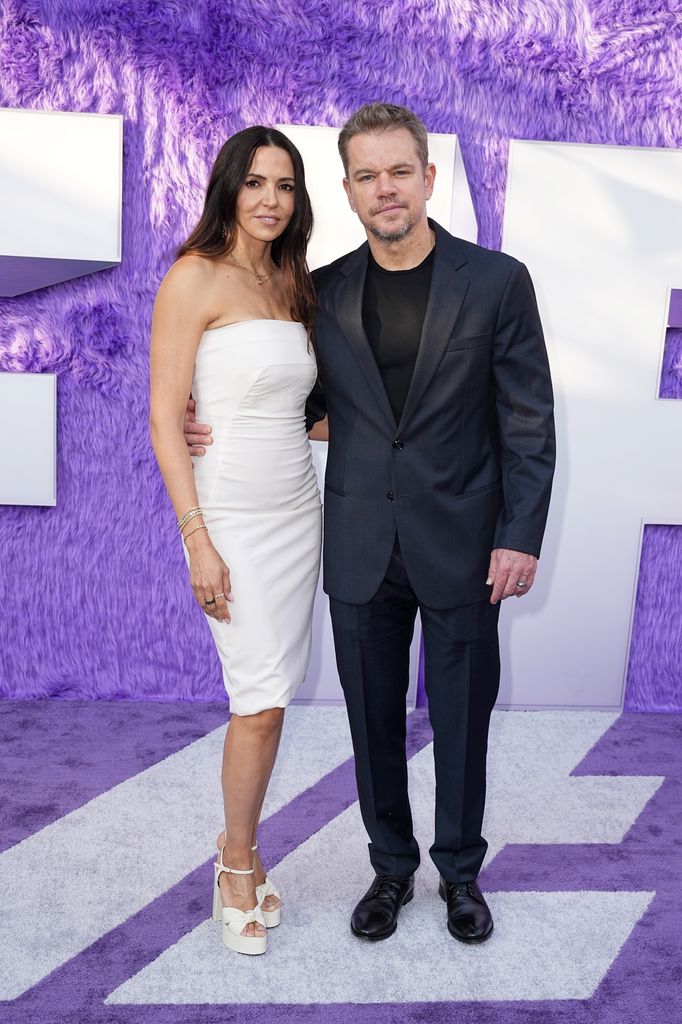 Luciana Barroso y Matt Damon en la premier de "IF" en el SVA Theater el 13 de mayo de 2024, en Nueva York.