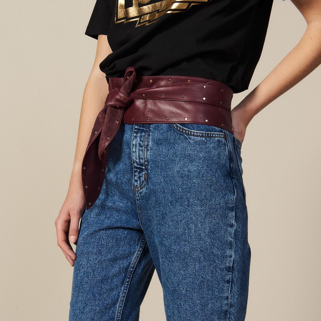 smooth leather tie belt de sandro