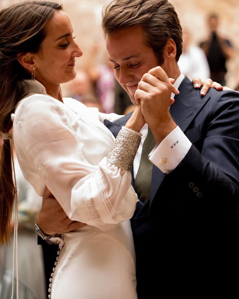 La pareja, en el día de su boda
