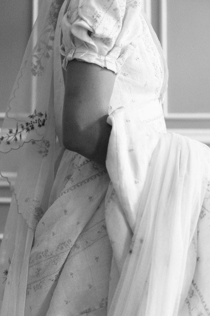 Diana con vestido de novia 'prêt-à-porter' de Alejandra Valero