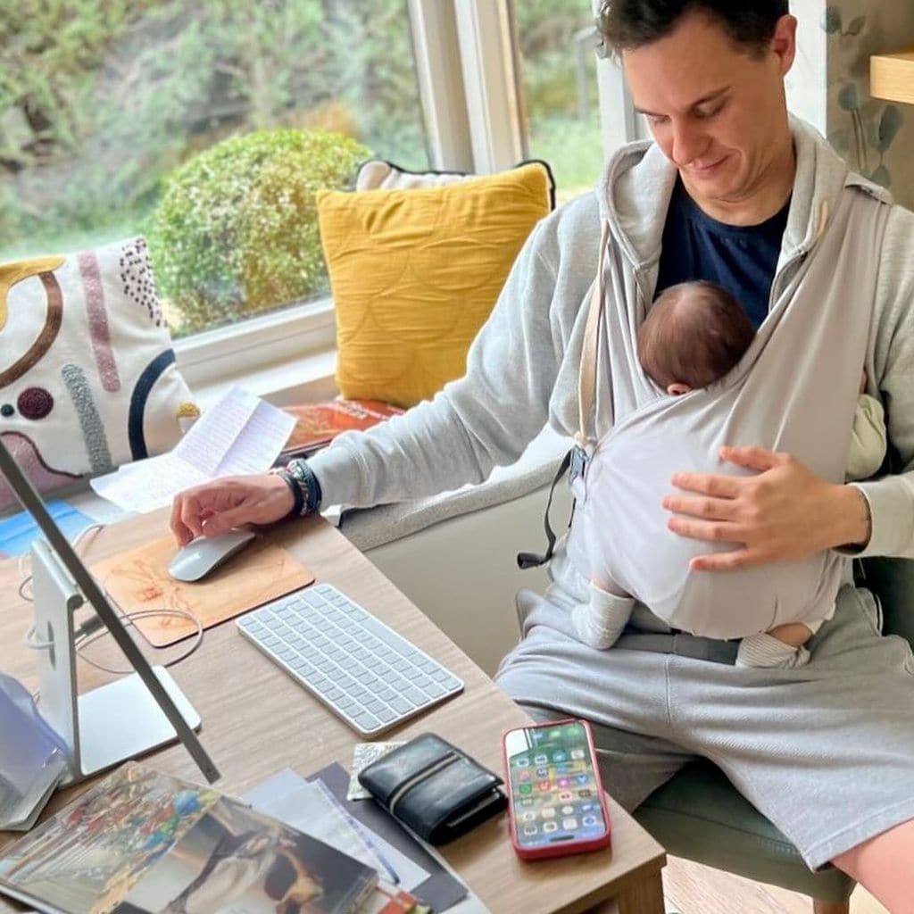 Christian Gálvez con su hijo