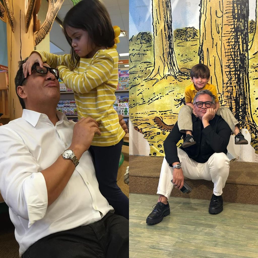Daniel Sarcos publicó esta linda composición de fotos junto a sus hijos Carlota y Daniel Alejandro.
