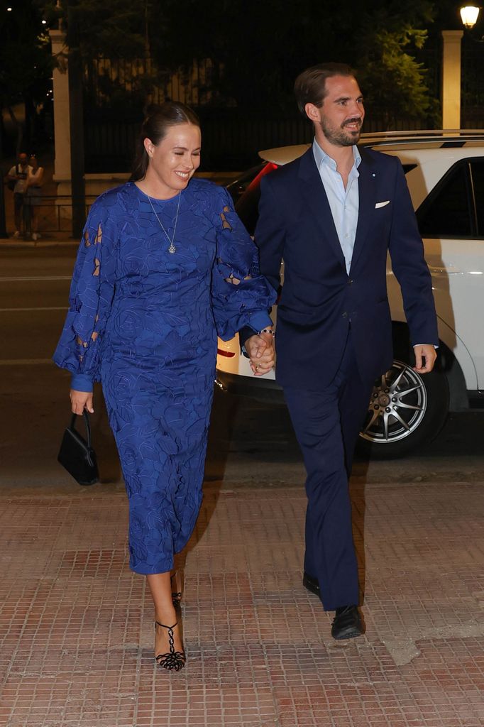 Philippos de Grecia y Nina Flohr en la preboda de Theodora de Grecia