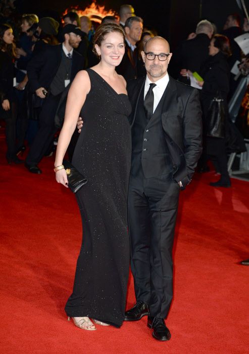 Felicity Blunt y Stanley Tucci en la presentación de una película en Londres en 2014.