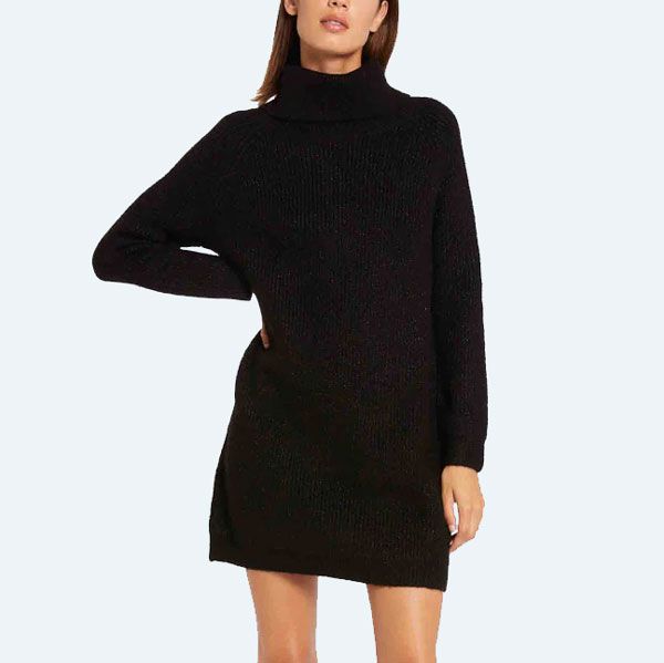 vestido lana cuello