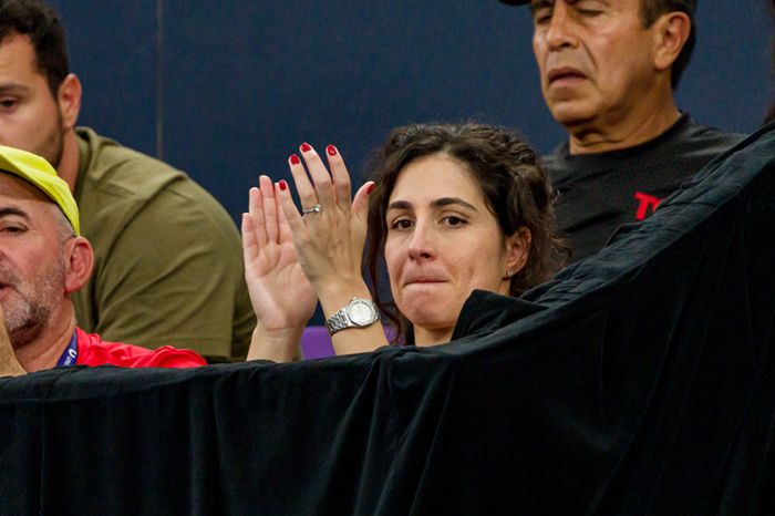 Mery Perelló watching Rafael Nadal play