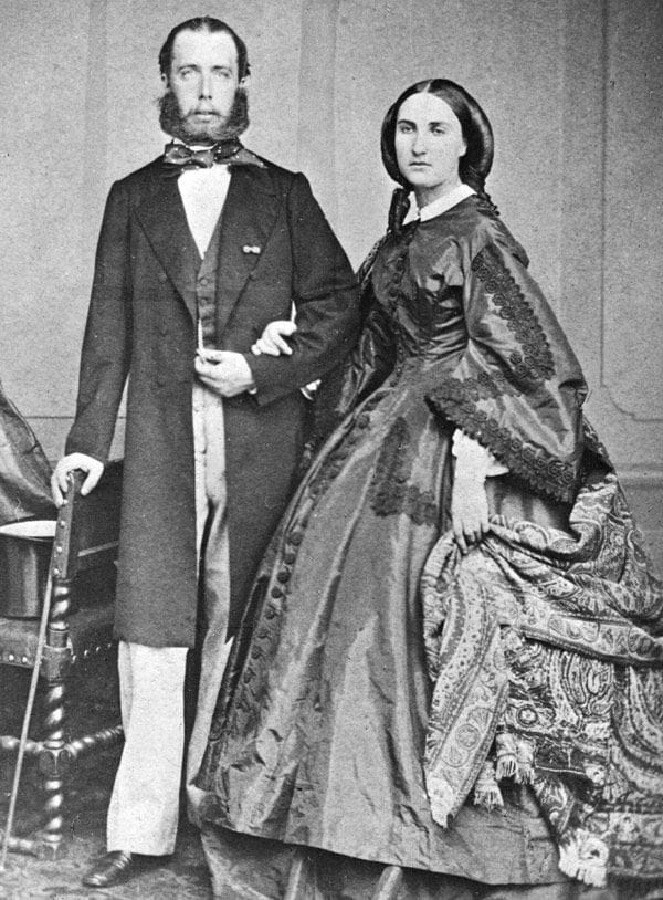 La emperatriz Carlota con su marido, el archiduque de Austria, Fernando Maximiliano 