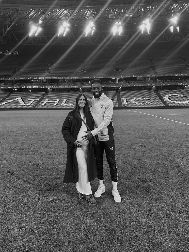 Patricia e Iñaki en el estadio del Athletic