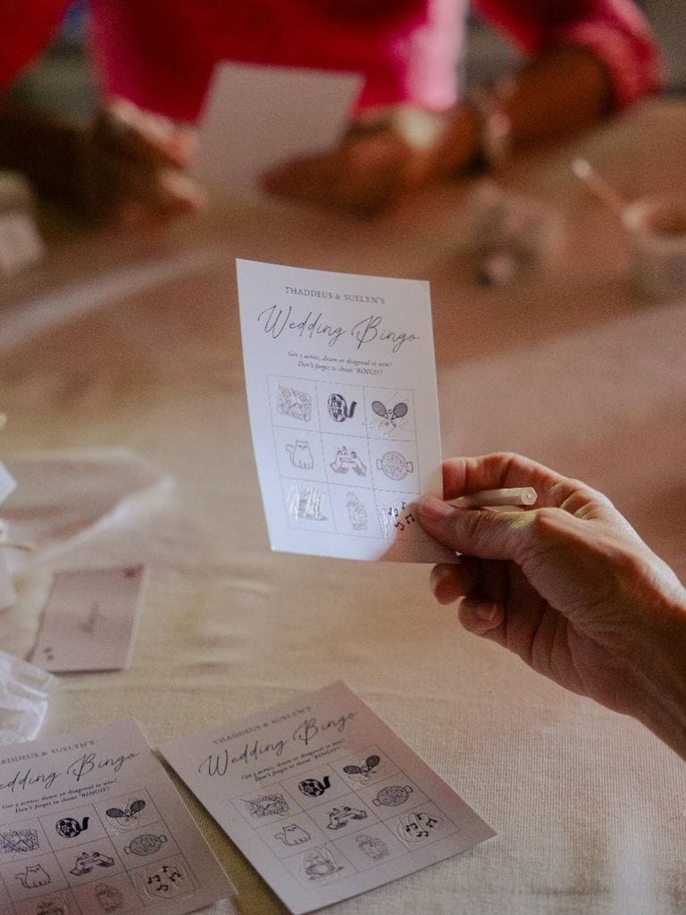Juegos en las bodas bingo