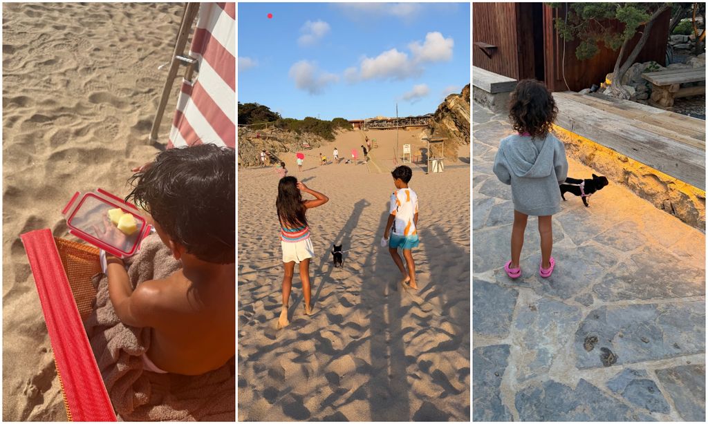 los hijos de Cristiano y Georgina estpan disfrutando al máximo estas vacaciones.