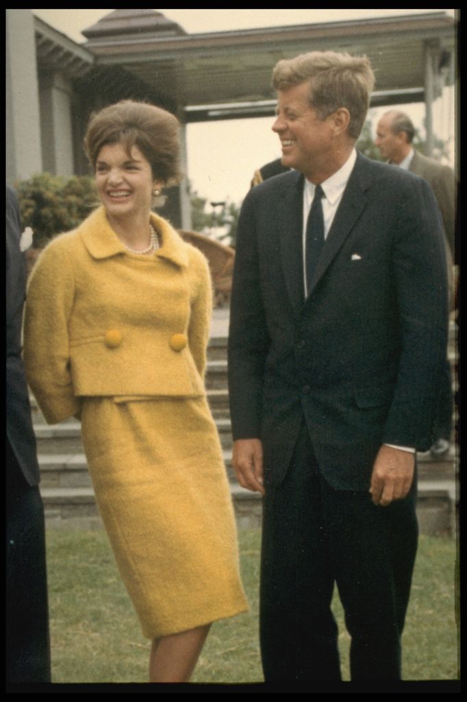 Jackie y John Kennedy en la granja Hammersmith en un viaje oficial en 1962