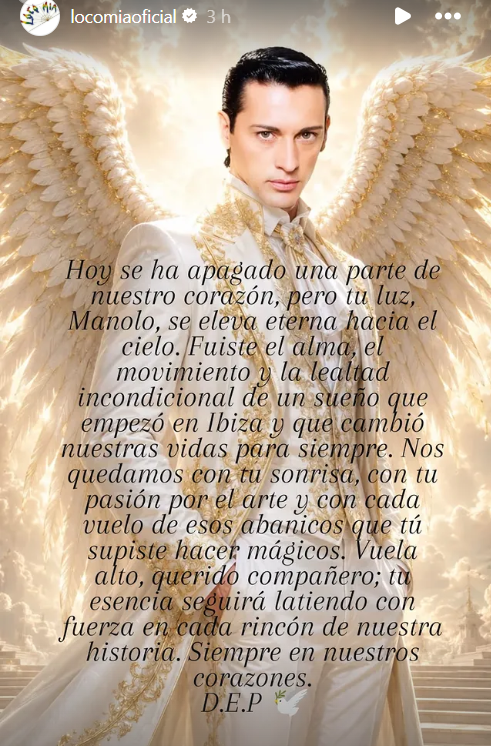 Locomía compartió un mensaje de despedida para Manolo Arjona.