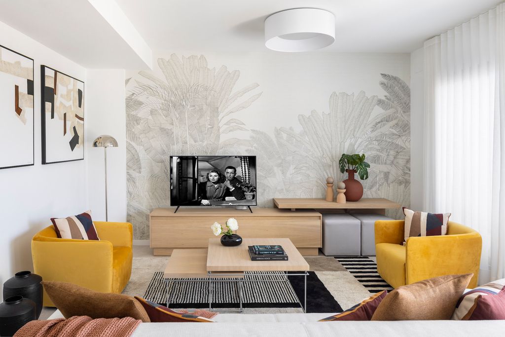 Salón con mueble bajo. 