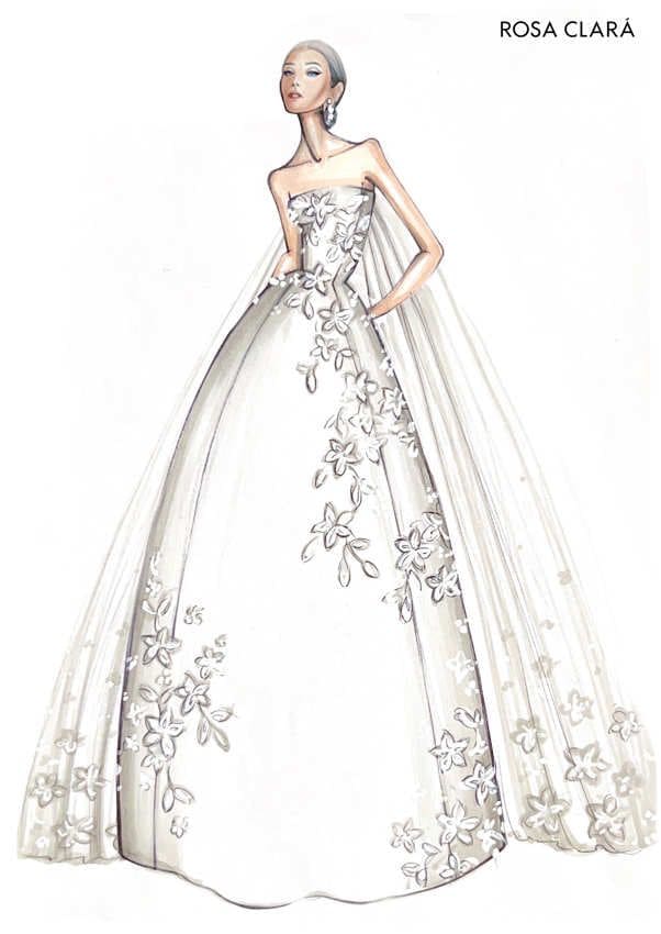 boceto vestido Rosa Clará