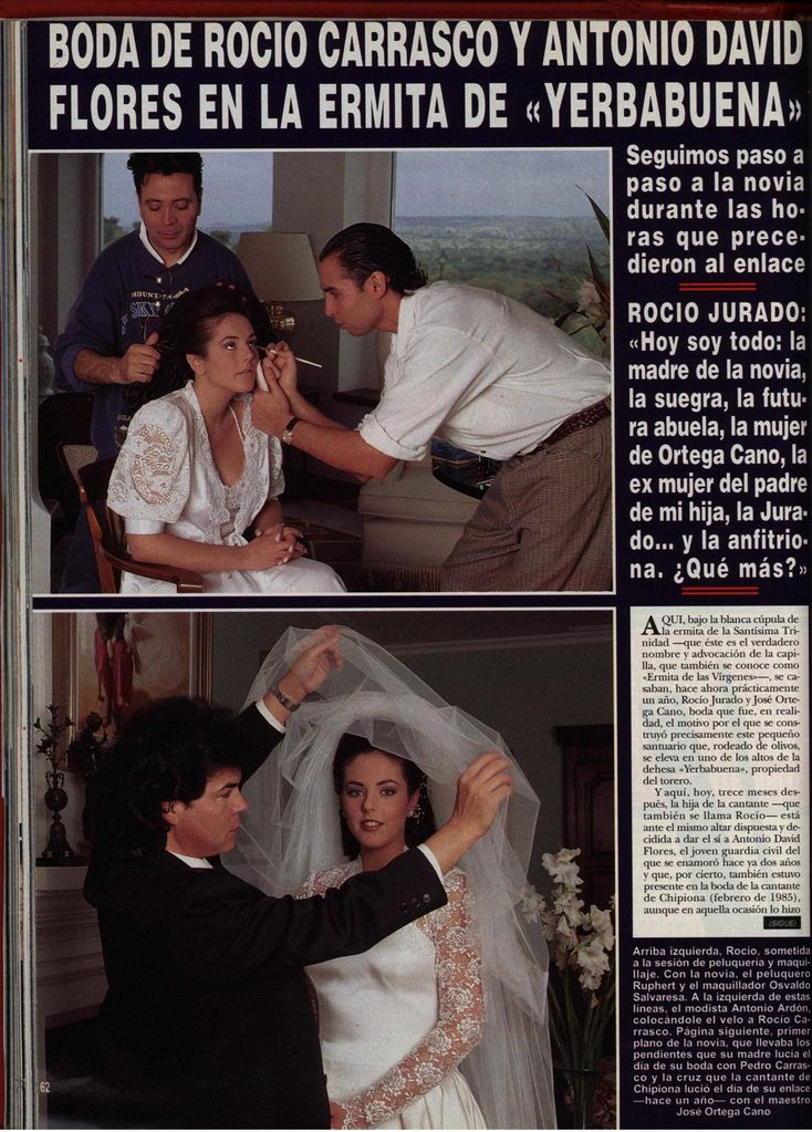PDF. Reportaje. 31/03/1996. Finca Yerbabuena. Boda de Rocío Carrasco y Antonio David Flores. Hola 2.696 .11 abril 1996