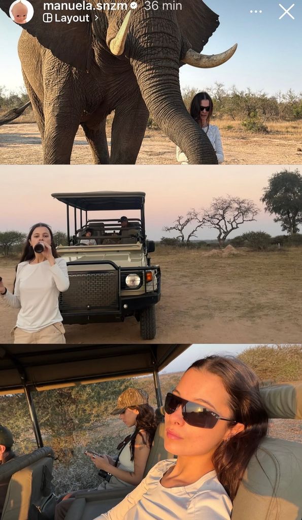 Manuela disfrutó al máximo el safari al lado de sus seres queridos.