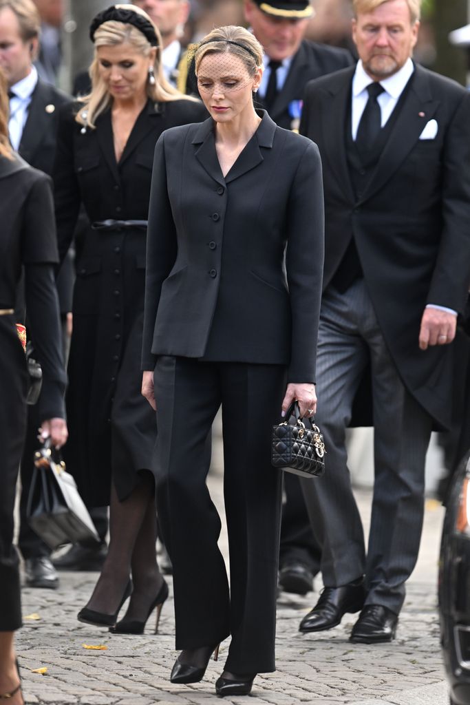 Charlene de Mónaco en el funeral de Harald de Noruega