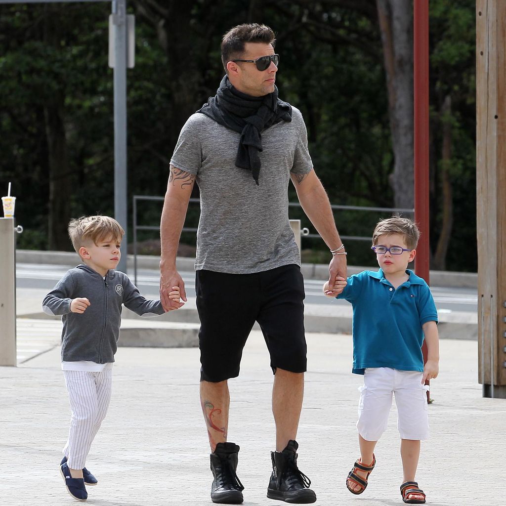 ricky martin con matteo y valentino