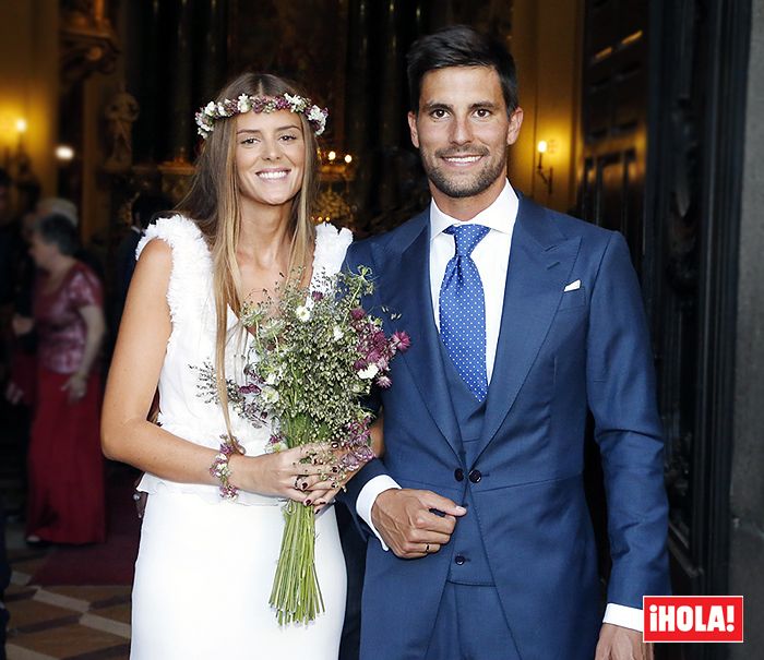 Natalia Coll y Adrián González en su boda