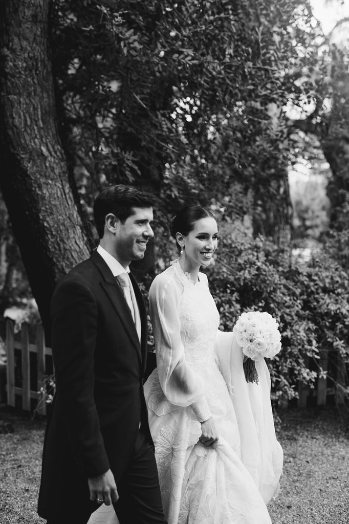 La boda de Elena con vestido de Inés Lacasa