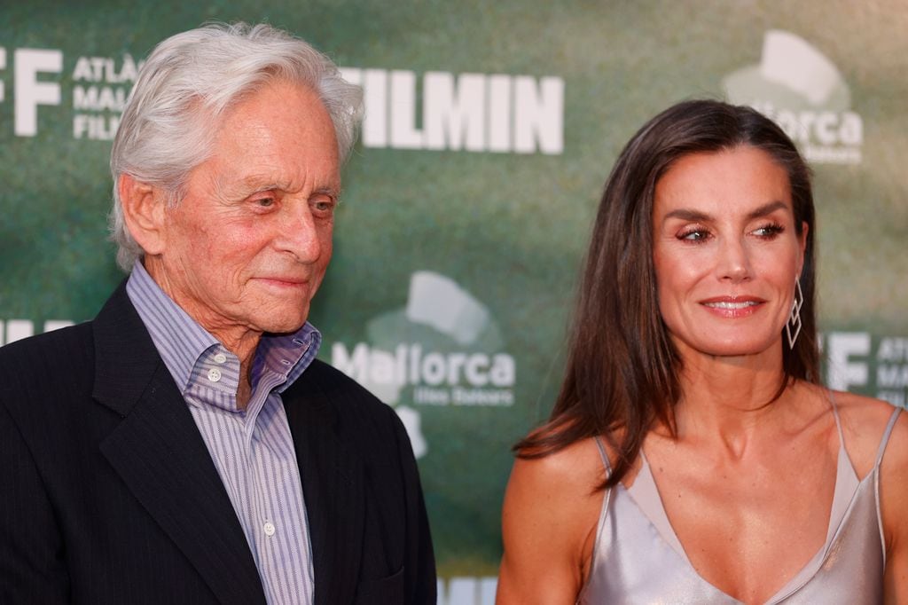 La reina Letizia y Michael Douglas