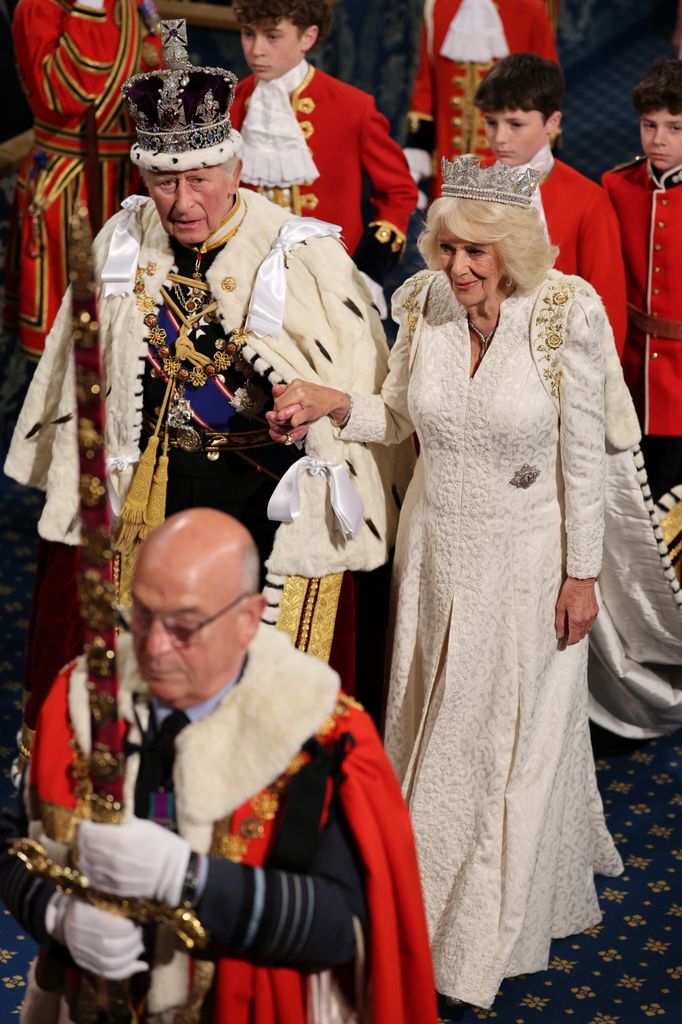 Los Reyes Carlos y Camilla durante la Apertura del Parlamento