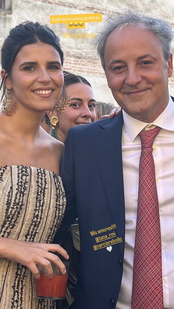Tana Rivera y Narcís Rebollo en la boda de unos amigos en Córdoba