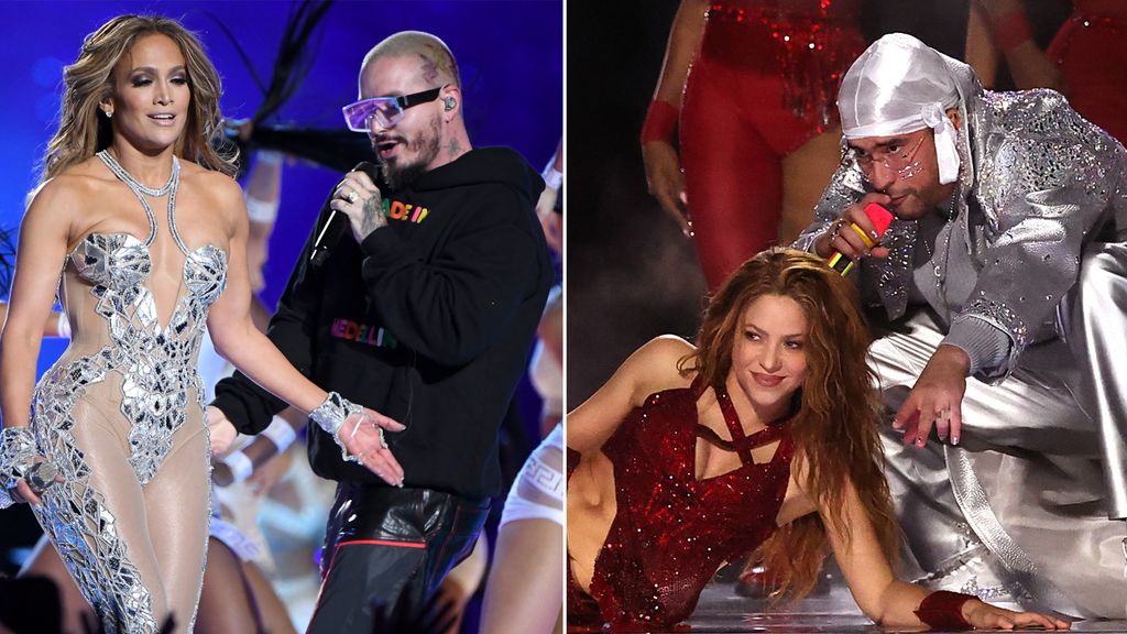 J Balvin y Bad Bunny participaron juntos en el Super Bowl en 2020, como invitados de Jennifer Lopez y Shakira