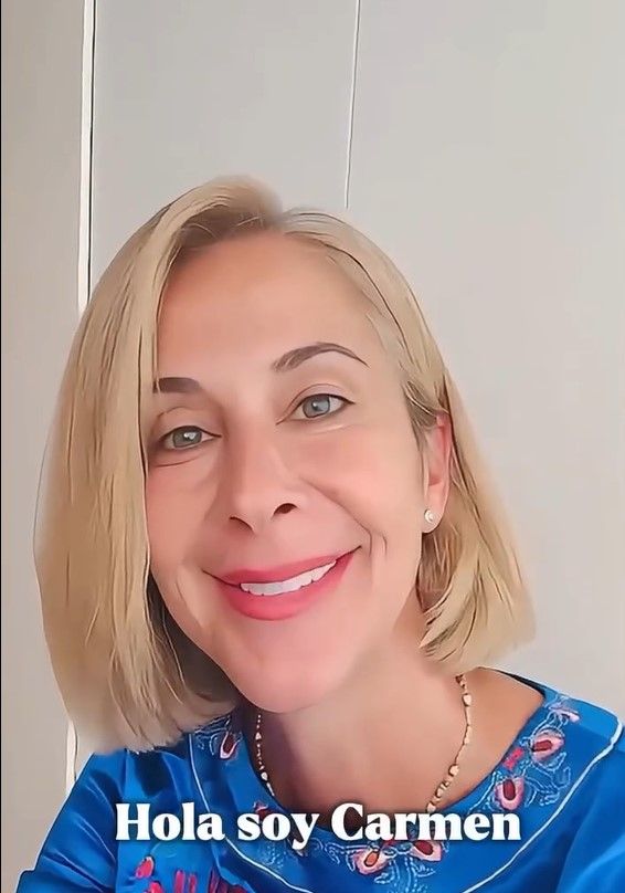 Carmen en el vídeo para mostrar su apoyo a una organización que ayuda a muejeres gestantes en riesgo