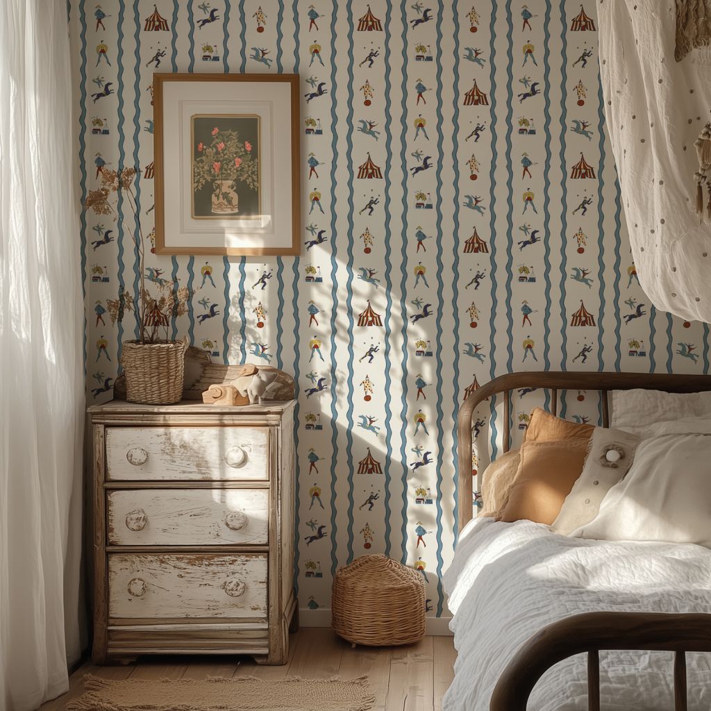 Papel pintado con motivos de circo