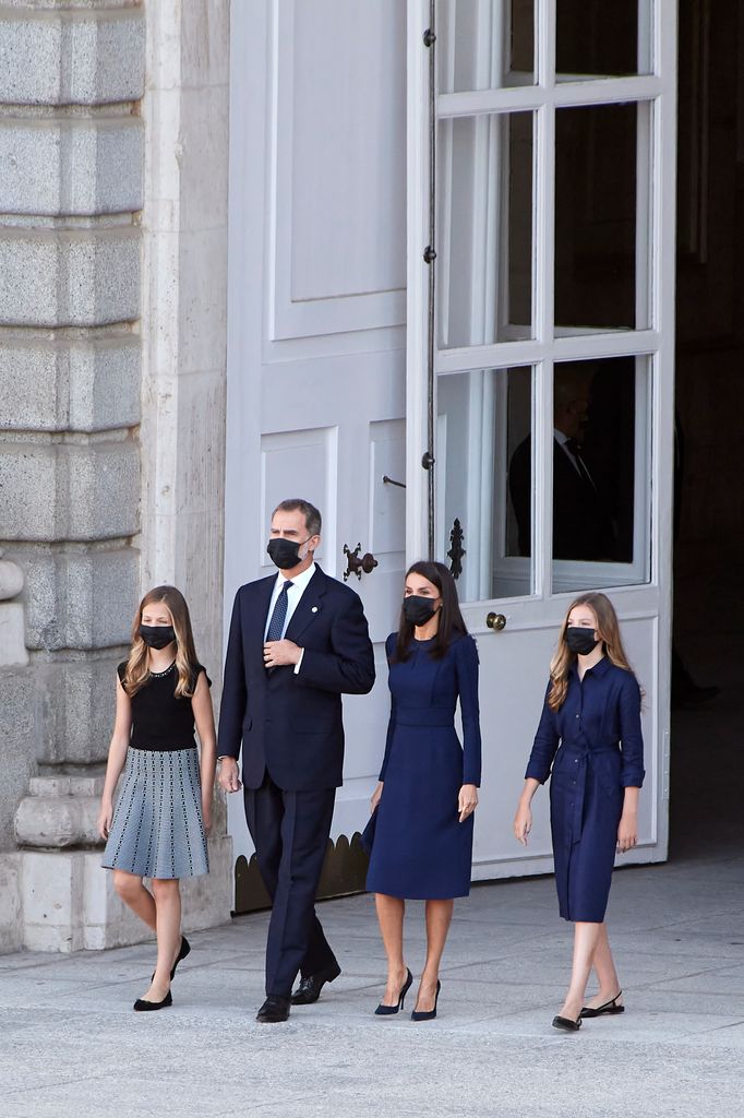 La Familia Real presidió un solemne homenaje a las víctimas del coronavirus en España en el Palacio Real de Madrid en julio de 2020