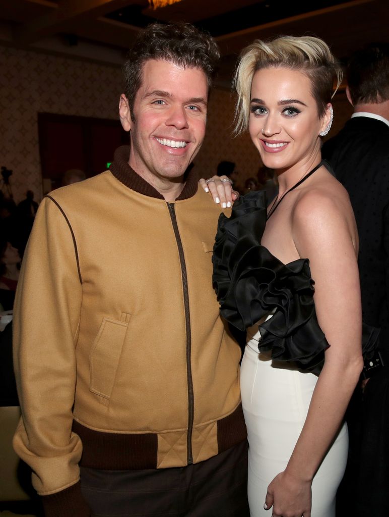 Perez Hilton y Katy Perry en The Human Rights Campaign 2017 Los Angeles Gala Dinner en el JW Marriott Los Angeles el 18 de marzo de 2017, en Los Ángeles, California.