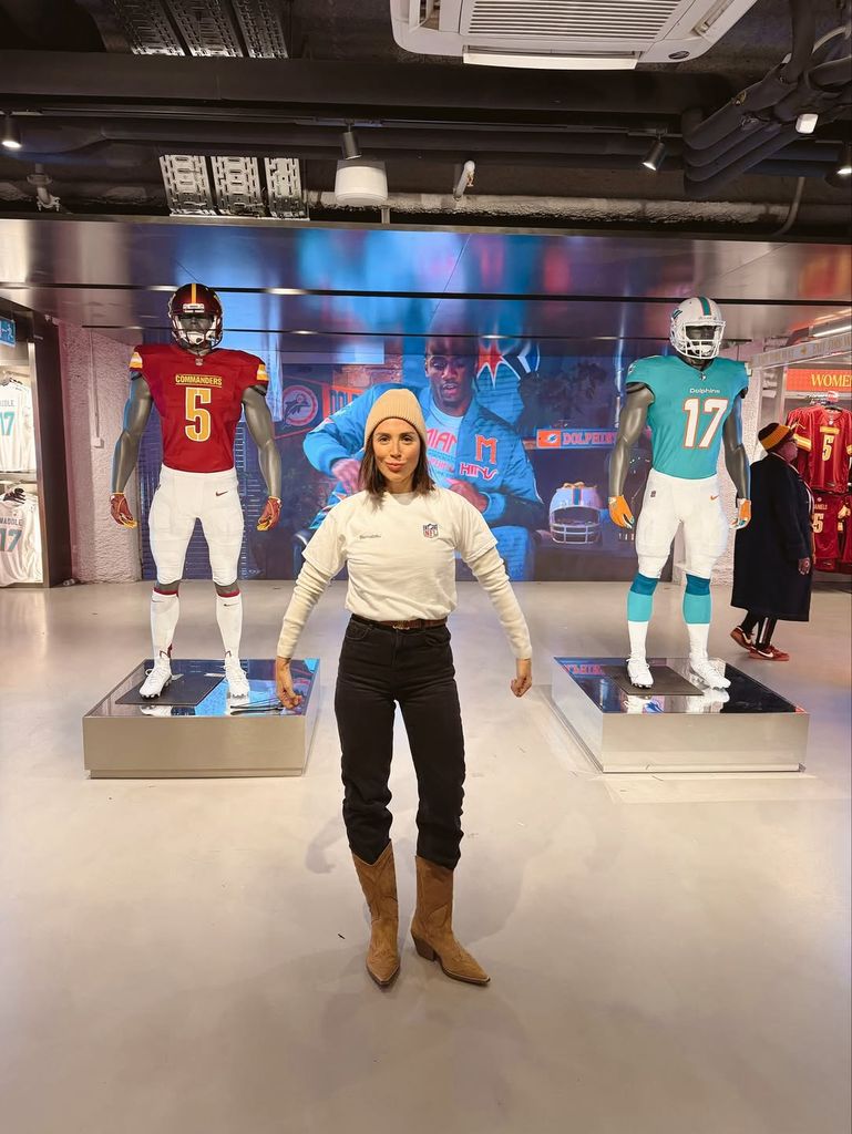 Tamara Falcó en el partido de la NFL en el Bernabéu, Madrid, 2025.