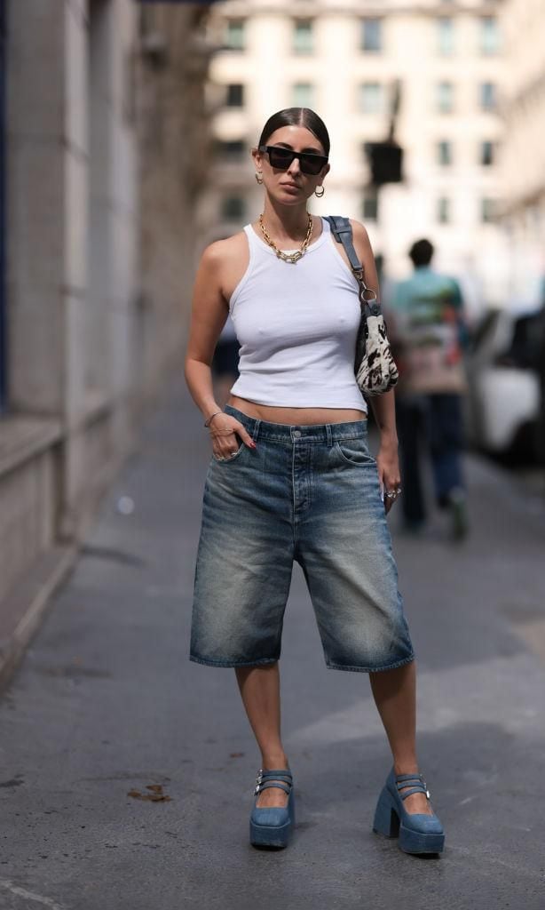 jorts de mezclilla
