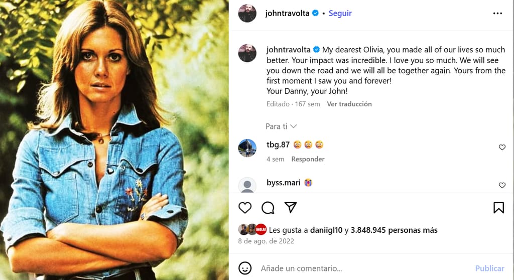 Mensaje recordando a la actriz